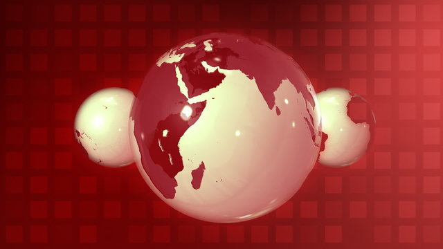 Rotating globes each in another position in loop
