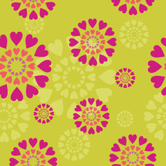 background with hearts and flowers