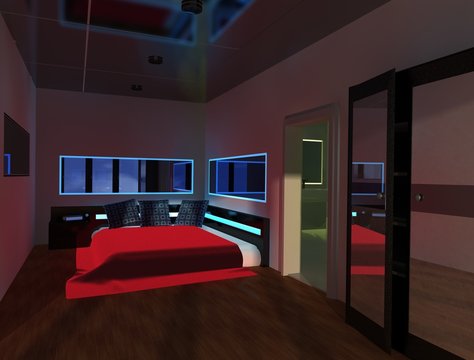 modern bedroom  - 3D rendering