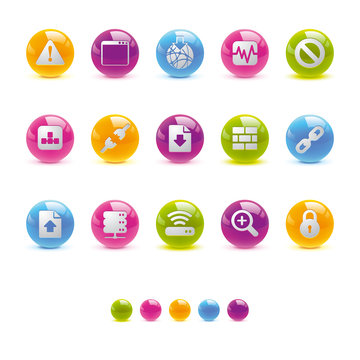 Glossy Circle Icons - Web and Internet