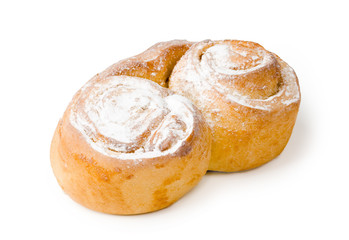 Tasty bread on a white background