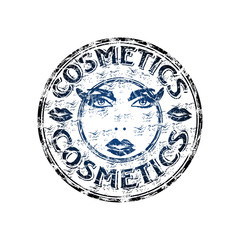 Cosmetics grunge rubber stamp