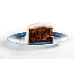 Slice of traditional xmas cake