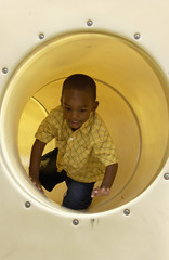 African American boy on playground