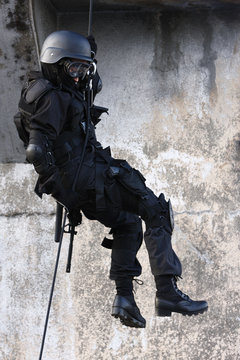 SWAT officer in full tactical gear