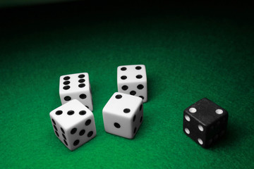 Seperated Dice over Green