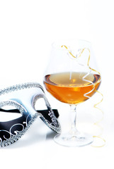 strong drink end mask on a white background