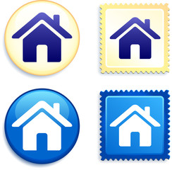 House on Stamp and Button