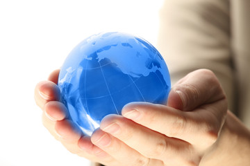 world in hand and global internet and business