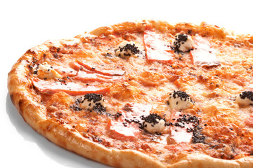 Pizza with grilled salmon