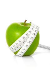 Green apples measured  the meter, sports apples
