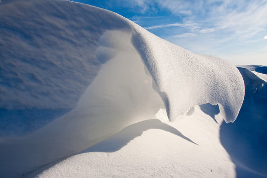 Snow Dune In A Ditch