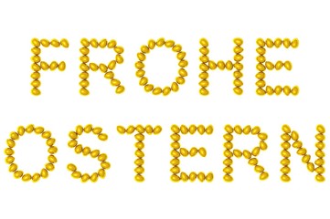 Oster-Schriftzug Gold Frontal