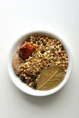 indian spice mix in a white bowl