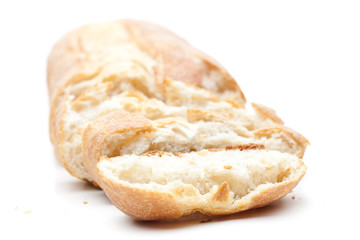 Frisches Ciabatta auf weißem Hintergrund