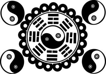 Obraz premium yin and yan symbols illustration