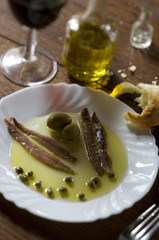 Croatia - Dish of anchovy fillets in olive oil with capers