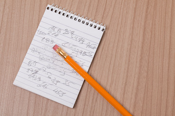 pencil and notepad