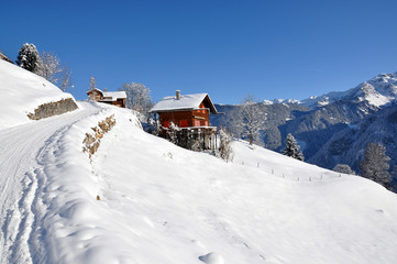 Majestic Alpine view. Braunwald, Switzerland