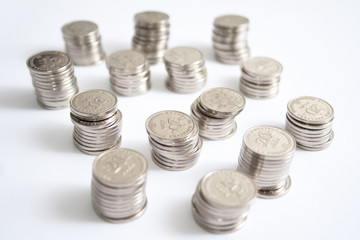 coins stack isolated on white