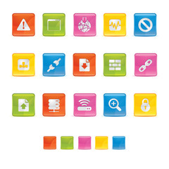 Glossy Square Icons - Web and Internet