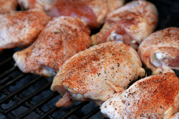 Chicken breasts grill on a barbecue