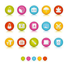 Matte Circle Icons - Office