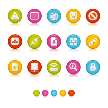 Matte Circle Icons - Web and Internet