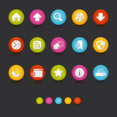 Matte Circle Icons - Web and Internet in Black