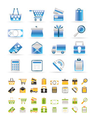 Online shop icons - vector  icon set. 3 Colors included.