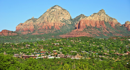 beautiful scenic red sandstone rock landscape