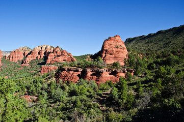 beautiful scenic red sandstone rock landscape