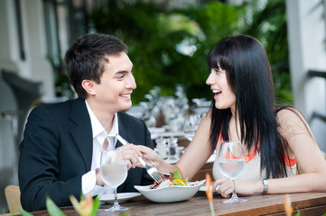 Couple Eating Outdoors