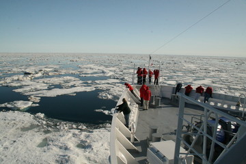 Kreuzfahrtschiff im Eismeer © Karsten Thiele