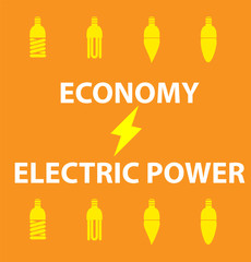 Economy of the electric power vector illustration.