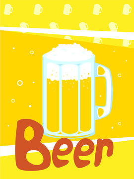 Beer mug vector illustration.