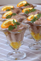 Chocolate mousse with oranges
