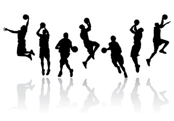Basketball Players Vector Illustration