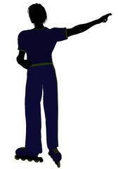 Male Roller Skater Silhouette