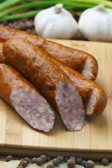 Sausage and vegetable.