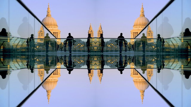 view of st paul's cathedral, from millennium bridge, london