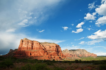 beautiful scenic red sandstone rock landscape