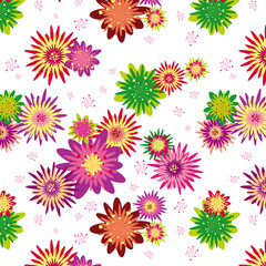 illustration colorful floral wallpaper