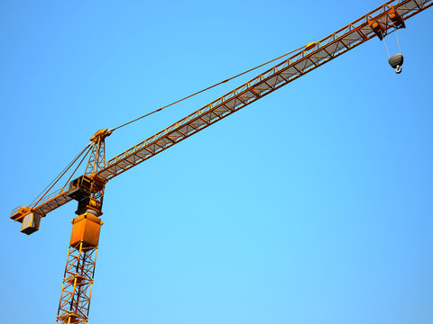 crane and blue sky background