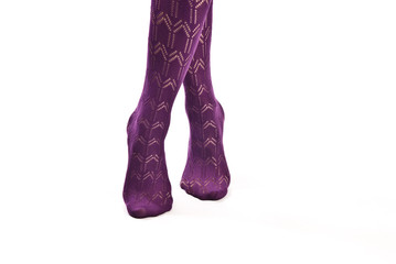 female legs in pantyhose isolated on white background