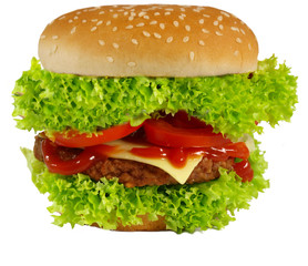 cheeseburger on white background