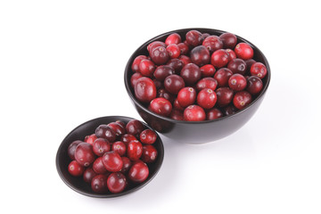 Cranberries in a Black Bowl