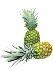 two pineapples