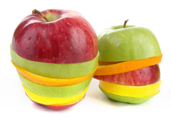 Apples, orange and lime