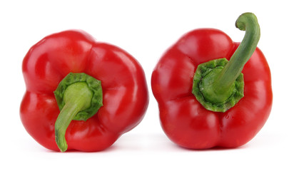 Two red peppers - up and down